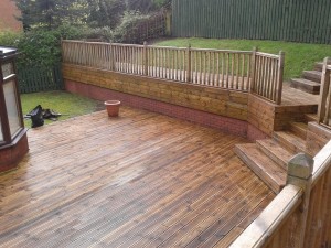 Decking cleaned oiled